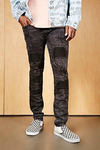 Forever21 Project X Paris Moto Patch Jeans