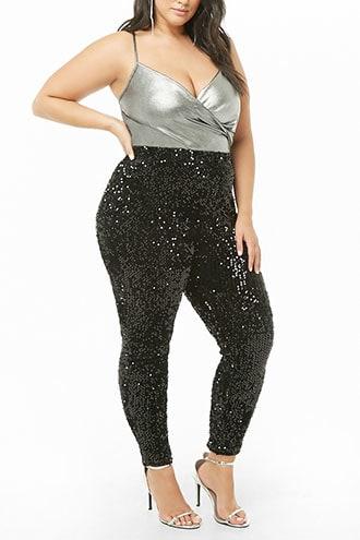 Forever21 Plus Size Velvet Sequin Pants
