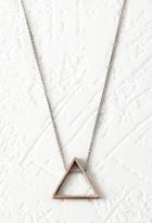 Forever21 Cutout Triangle Pendant Necklace (silver/copper)