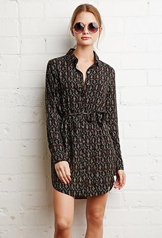 Forever21 Southwestern Print Shirt Dress