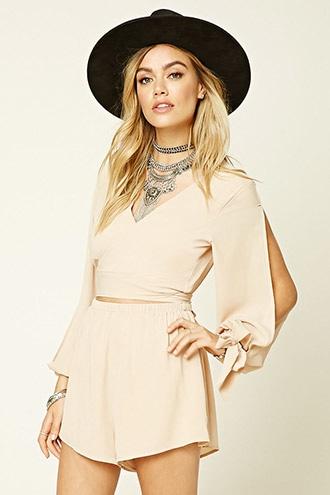 Forever21 Reverse Cutout Wrap Romper