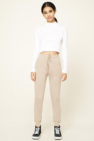 Forever21 Plus Women's  Walnut French Terry Knit Sweatpants