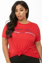 Forever21 Plus Size Inspire Others Knotted Graphic Tee