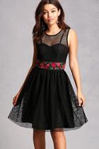 Forever21 Embroidered Fit & Flare Dress
