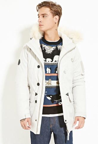 21 Men Bellfield Faux Fur Hood Arctic Parka
