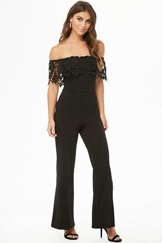 Forever21 Lace Off-the-shoulder Jumpsuit