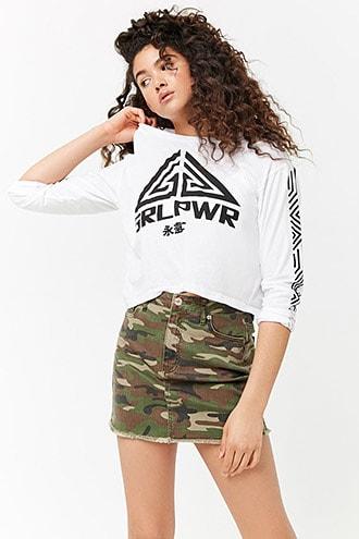 Forever21 Camo Denim Mini Skirt