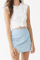 Forever21 Striped Chambray Mini Skirt