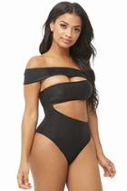 Forever21 Ribbed One-shoulder Swimsuit