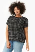 Forever21 Plus Size Grid Chiffon Top