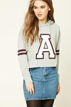 Forever21 Women's  A Graphic Raw-cut Hoodie