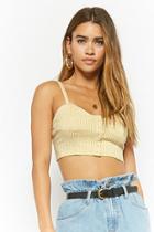 Forever21 Striped & Gingham Button-front Crop Top