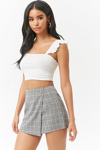 Forever21 Grid Wrap-front Skort