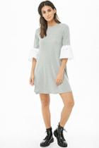 Forever21 Heathered Contrast-ruffle Dress