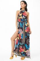 Forever21 Crepe Floral Print Halter Dress
