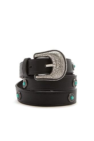 Forever21 Faux Stone Medallion Belt