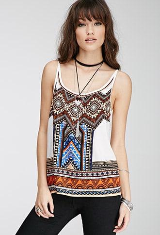 Forever21 Woven Tribal Print Cami