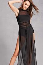 Forever21 Sheer Tie-waist Maxi Dress