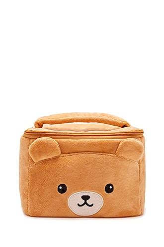 Forever21 Fleece Bear Face Makeup Bag