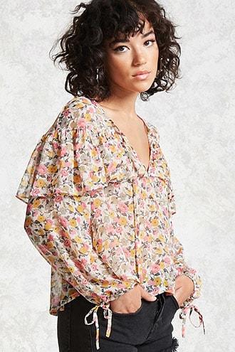 Forever21 Floral Chiffon Top