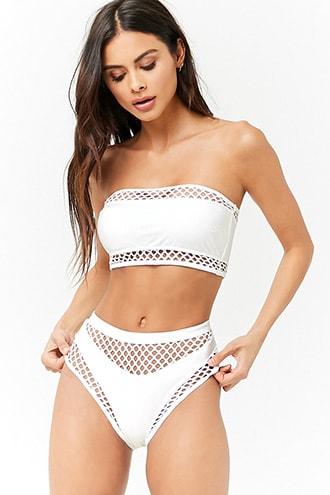 Forever21 Fishnet & Solid Bikini Bottoms