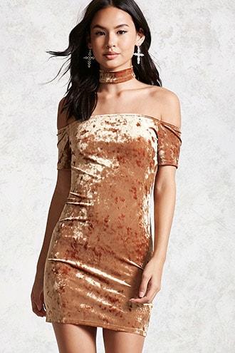 Forever21 Velvet Choker Bodycon Dress