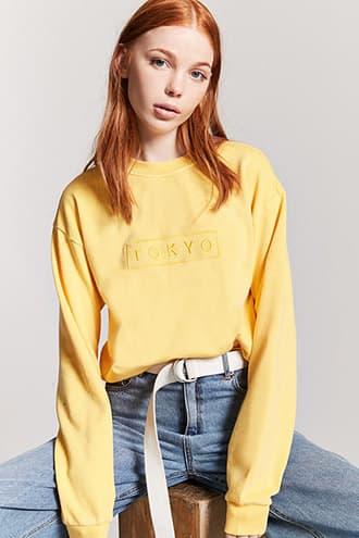 Forever21 French Terry Tokyo Graphic Top