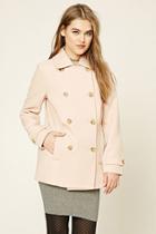 Forever21 Women's  Blush Double-breasted Pea Coat