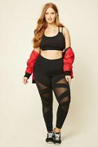 Forever21 Plus Women's  Plus Size Mesh Panel Leggings