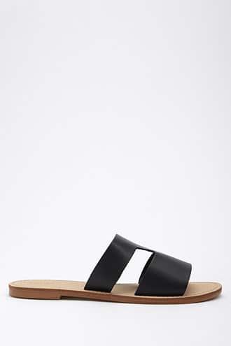 Forever21 Faux Leather Cutout Slides