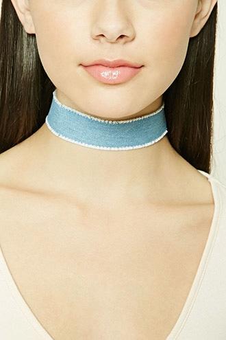 Forever21 Frayed Denim Choker
