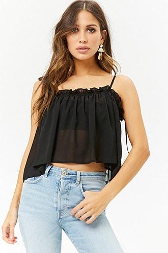 Forever21 Semi-sheer Ruffle Cami