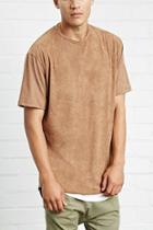 21 Men Men's  Camel Thread Workshop Faux Suede Tee