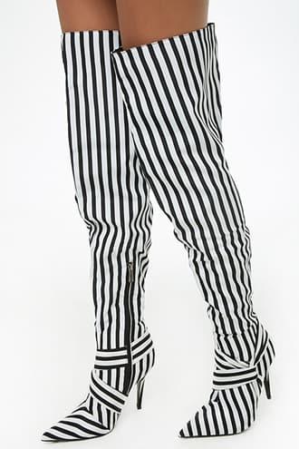 Forever21 Striped Thigh-high Boots