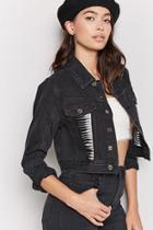 Forever21 Twisted Cutout Cropped Denim Jacket
