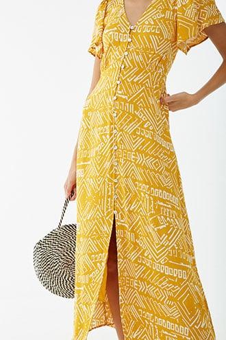 Forever21 Abstract Print Midi Dress