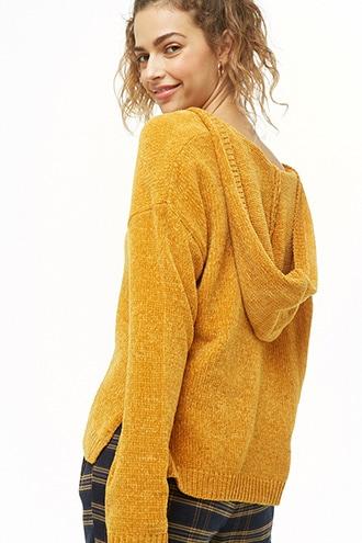 Forever21 Chenille Knit Hooded Sweater