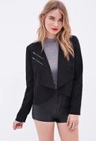 Forever21 Contemporary Open-front Zippered Blazer