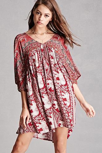 Forever21 Velzera Elephant Print Tunic