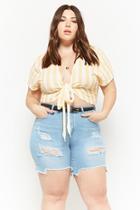 Forever21 Plus Size Distressed Bermuda Shorts