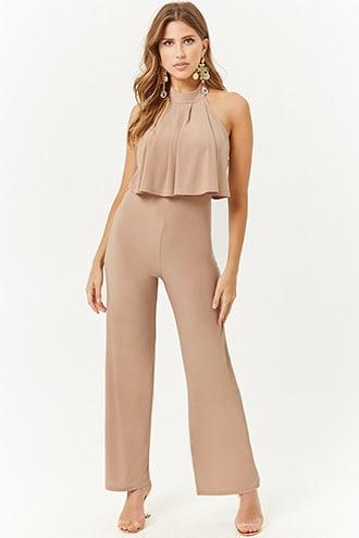 Forever21 Pleated Halter Jumpsuit