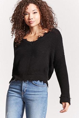 Forever21 Sharkbite-trim Sweater