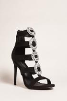 Forever21 Caged Faux Suede Crystal Heels