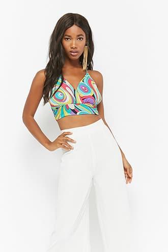 Forever21 Kaleidoscope Halter Crop Top