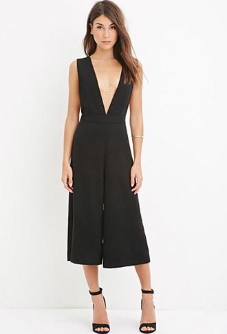 Love21 V-neck Culottes Jumpsuit
