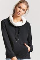 Forever21 Faux Shearling Cowl Neck Sweater
