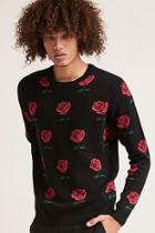 Forever21 Rose Print Sweater