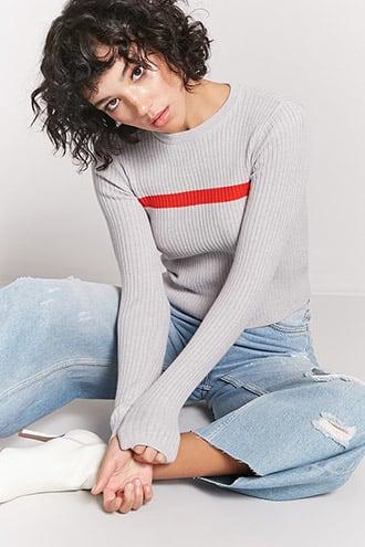 Forever21 Ribbed Knit Stripe Sweater