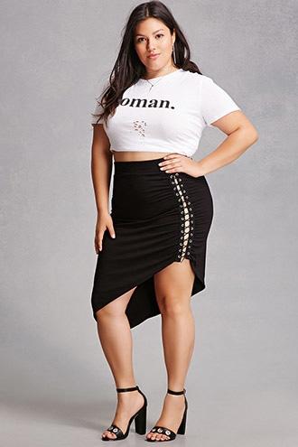 Forever21 Plus Size Asymmetrical Skirt