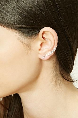 Forever21 Rhinestone Stud And Ear Pin Set